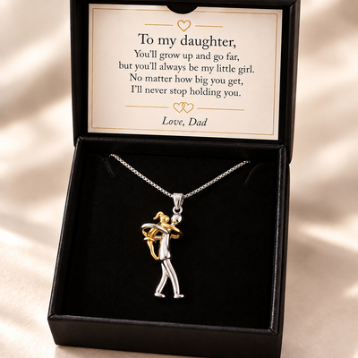 Daughter Piggyback Hug Necklace